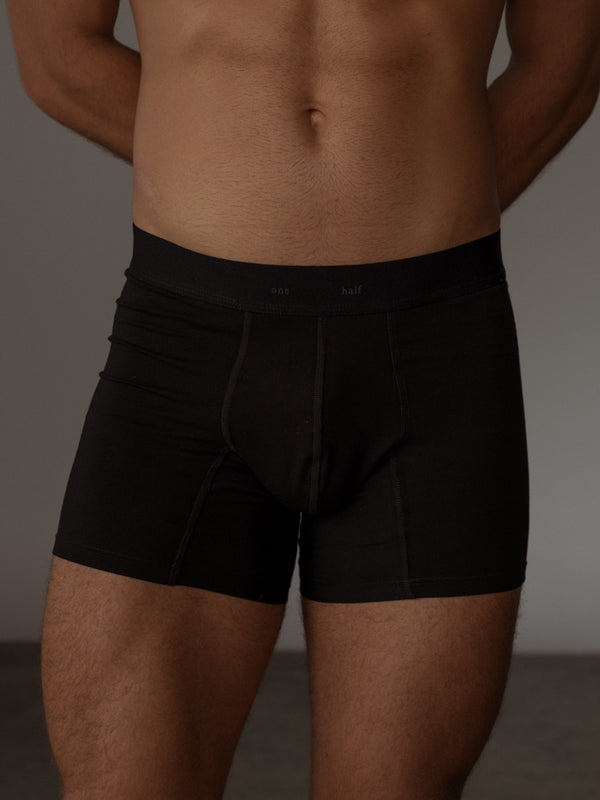 MEN CLASSIC COTTON BOXER - BLACK