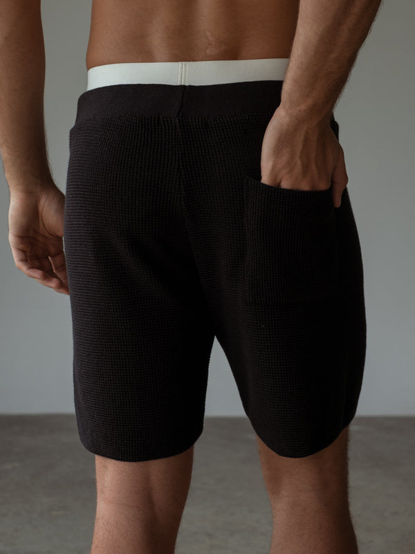 MEN KNIT SHORT - BLACK