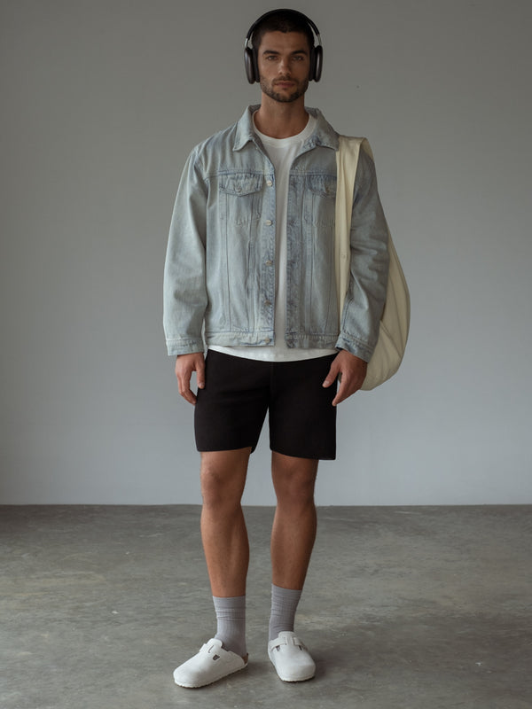 MEN KNIT SHORT - BLACK