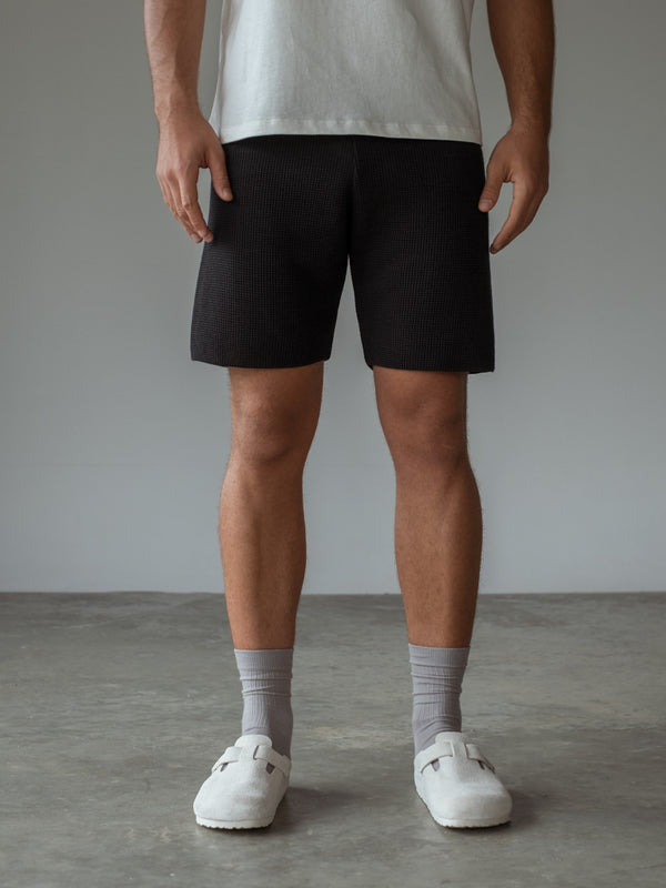 MEN KNIT SHORT - BLACK