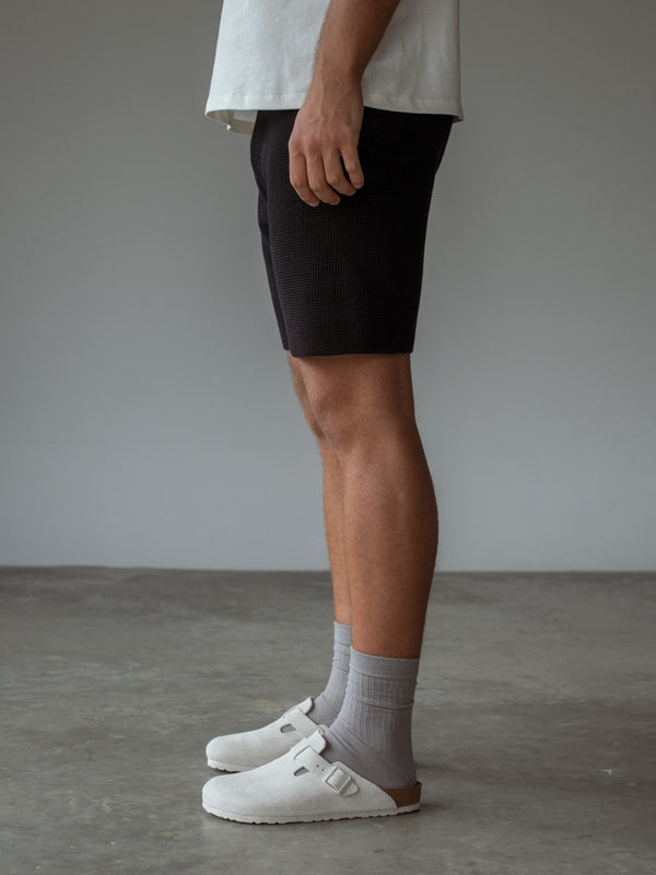 MEN KNIT SHORT - BLACK