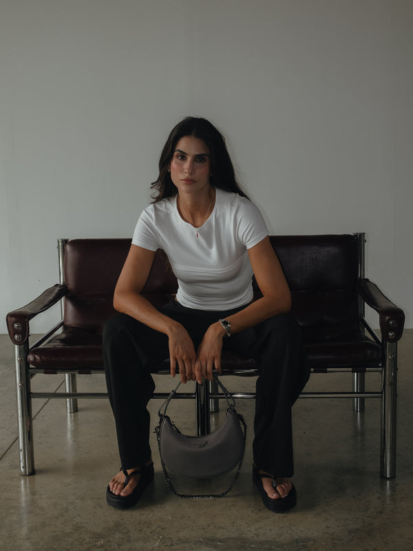 WIDE LEG BAND PANT - BLACK