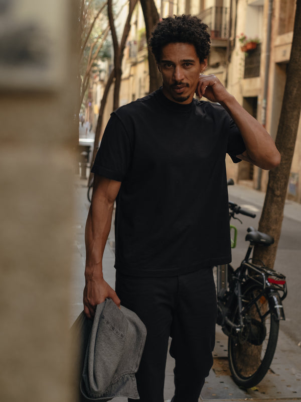 MEN EXPOSURE SEAMS T-SHIRT - BLACK