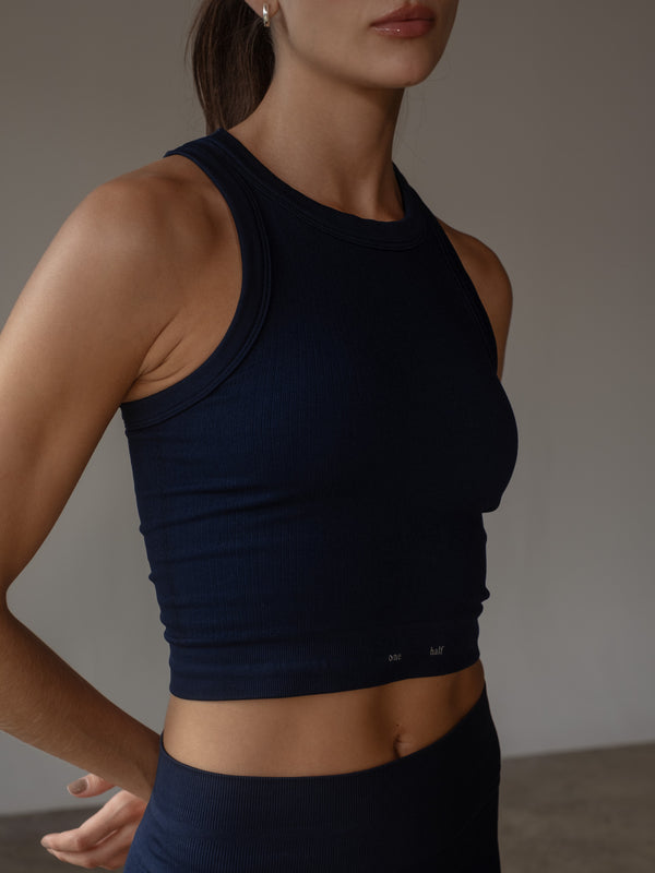 STRETCH SEAMLESS TANK  - CORE BLUE