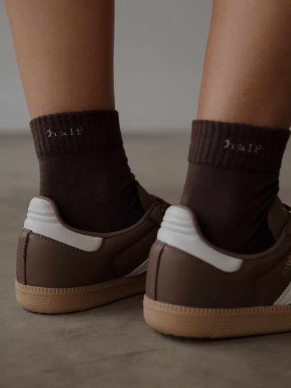 HALF ROUND SOCKS - ESPRESSO & CREAMY