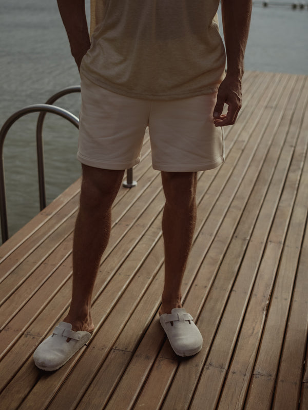 MEN COTTON MINIMAL SHORT - SEA SALT