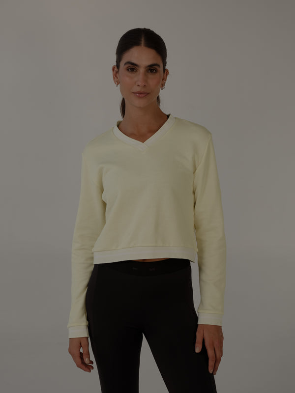 SPORTY SWEATSHIRT  - CREAMY