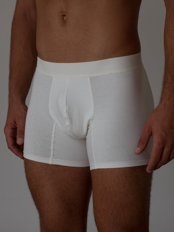MEN CLASSIC COTTON BOXER - SOFT WHITE