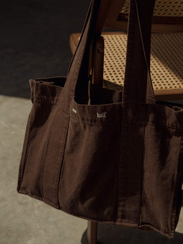 RENEW DENIM TOTE BAG - ESPRESSO