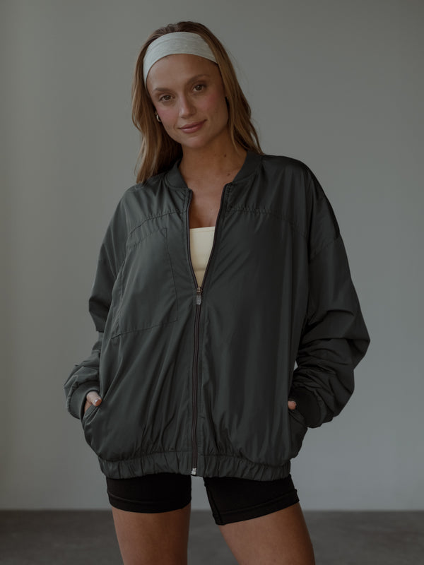 UNISEX BOMBER PUFF JACKET - GRAFITO GRAY