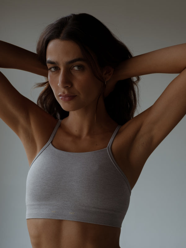 BOX SEAMLESS TOP - GRAY JASPE