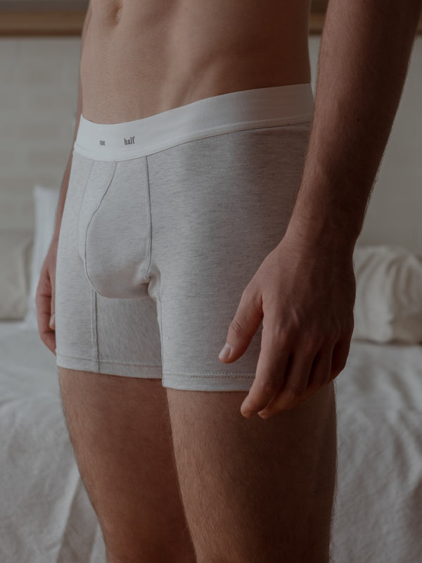 MEN CLASSIC COTTON BOXER - GRAY