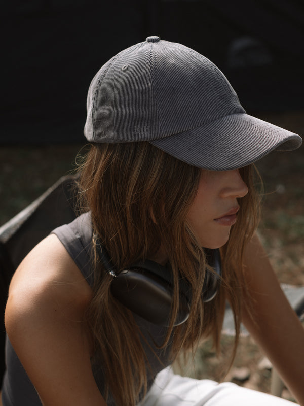 CORDUROY CAP - DARK GREY