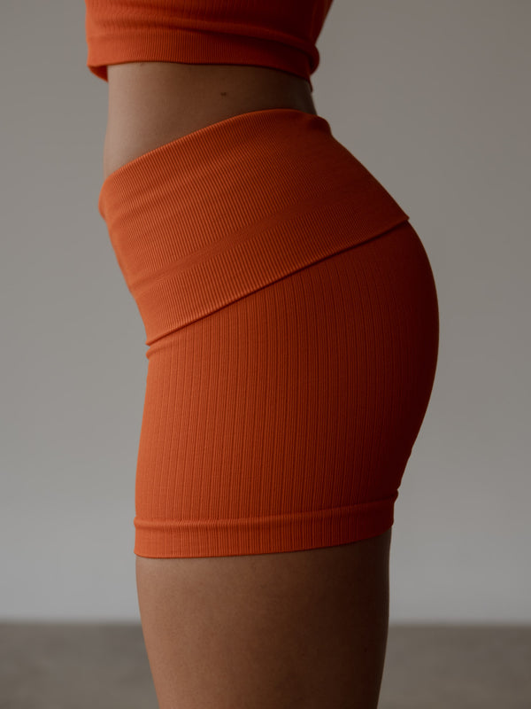 FLEX SEAMLESS MINI SHORT - BRIGHT ORANGE