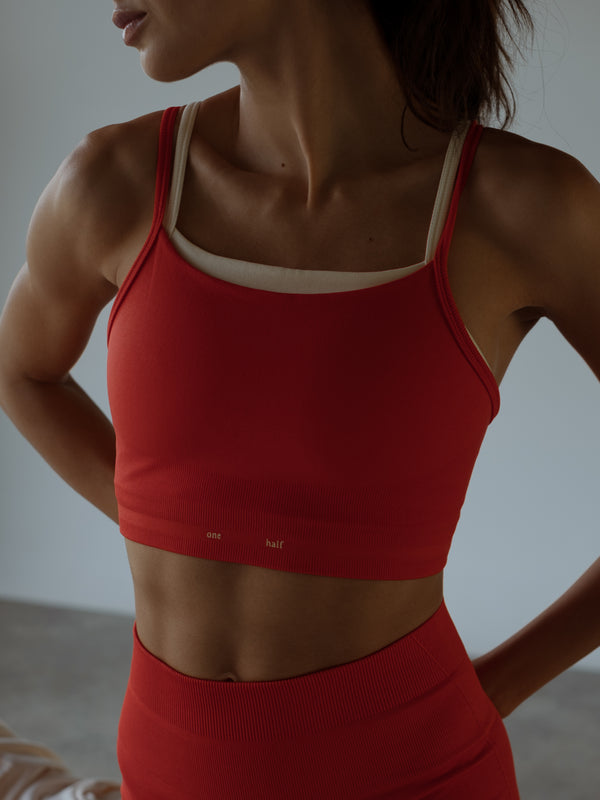 BOX SEAMLESS TOP - CHILI RED