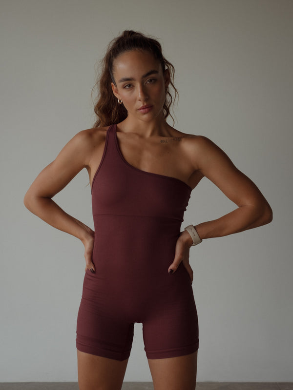 ONE SHOULDER SEAMLESS UNITARD  - SYRAH