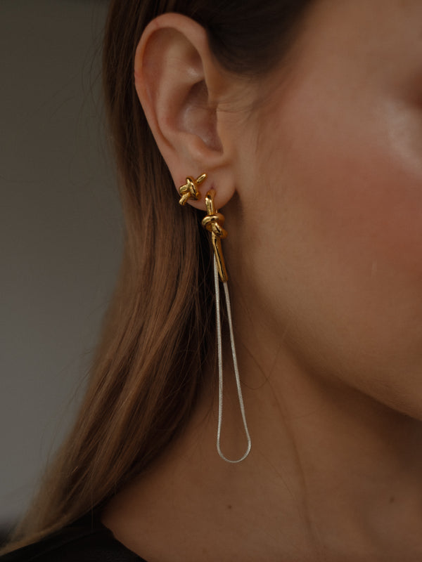 KNOT EARRINGS  - GOLD & SILVER