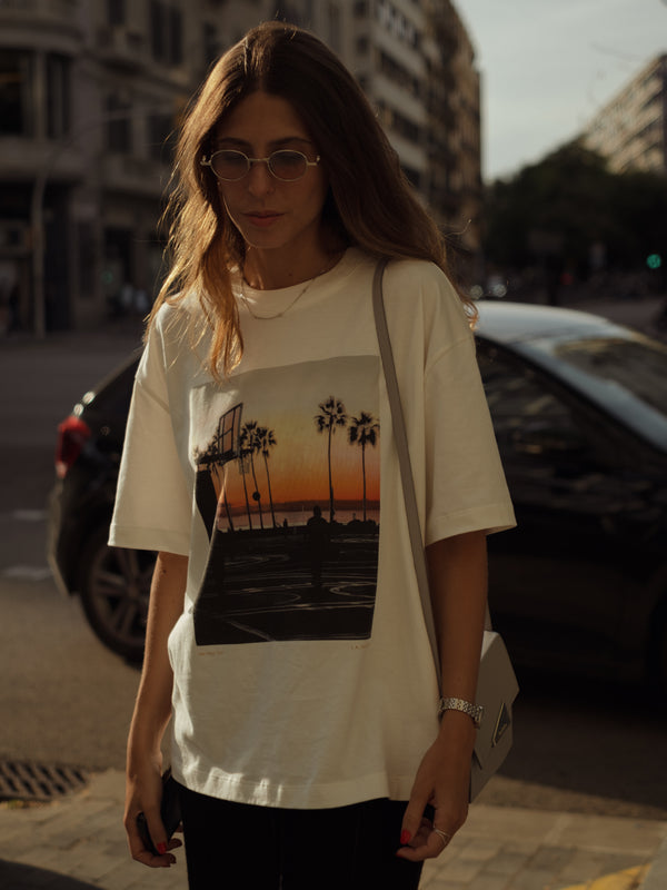 L.A. SUNSET PHOTOGRAPHY T-SHIRT - SOFT WHITE