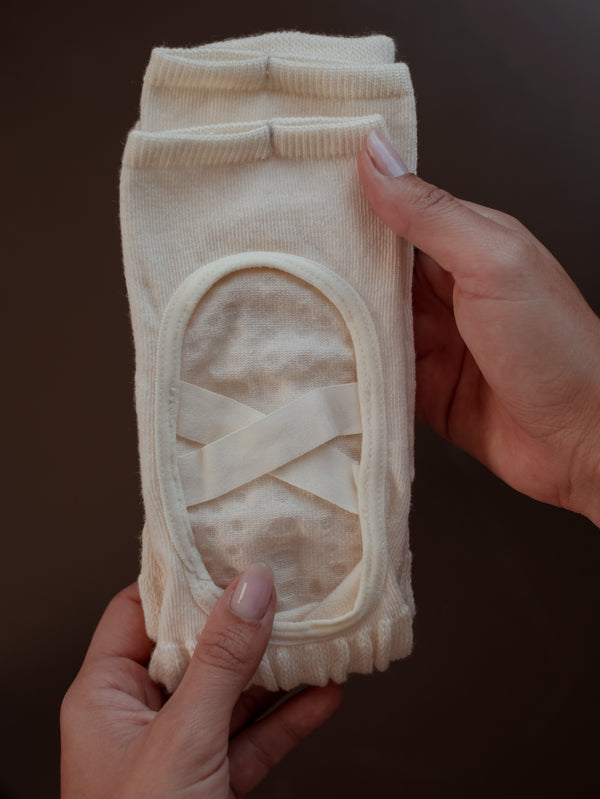 BALANCE GRIP SOCKS PACK X2 - IVORY & BROWN