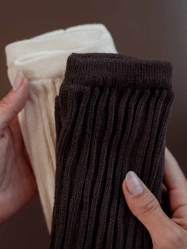 BALANCE GRIP SOCKS PACK X2 - IVORY & BROWN