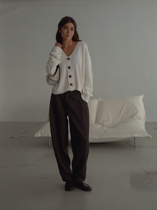 BARREL TAIL PANT - BROWN