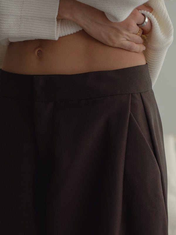BARREL TAIL PANT - BROWN