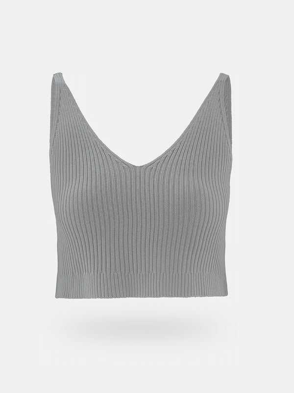 BASIC KNIT TANK TOP - LIGHT GRAY