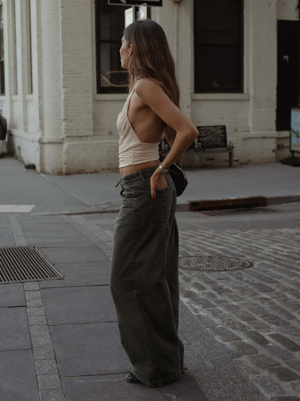 BOHO HALTER BLOUSE - SOFT WHITE
