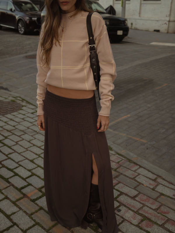 BOHO MAXI SKIRT - BROWN