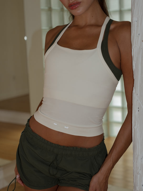 BOX SEAMLESS TANK TOP - IVORY