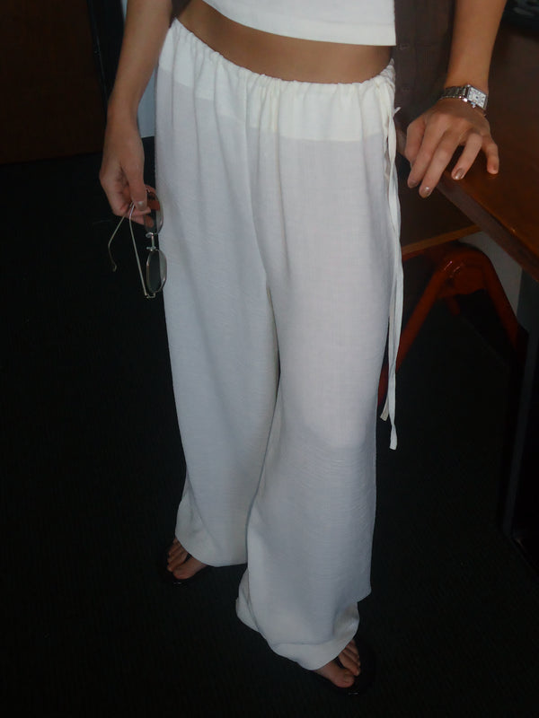 BREEZY SLOUCHY PANTS - CLOUD WHITE