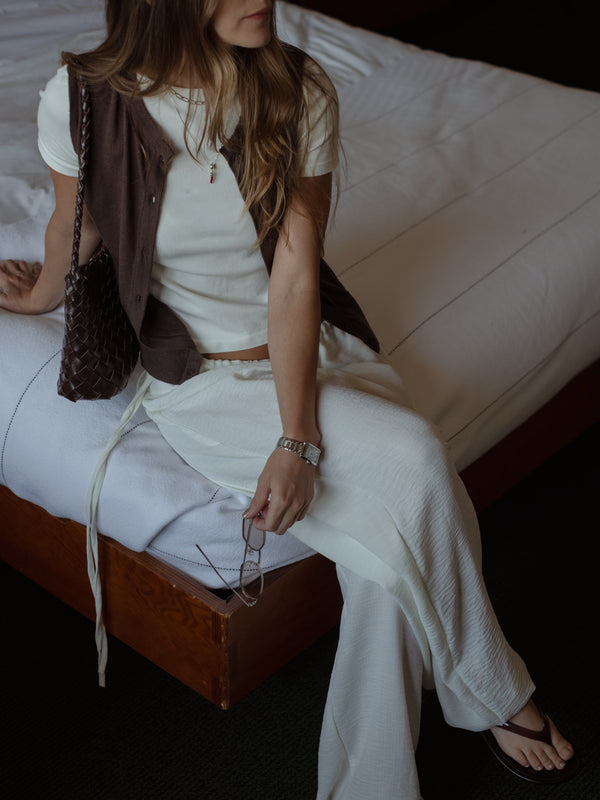 BREEZY SLOUCHY PANTS - CLOUD WHITE