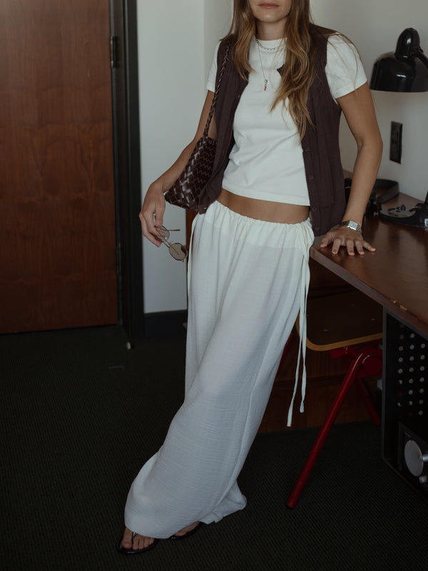 BREEZY SLOUCHY PANTS - CLOUD WHITE