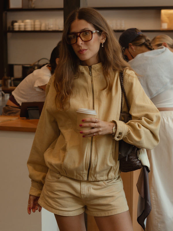 BUBBLE DENIM JACKET - DESERT YELLOW