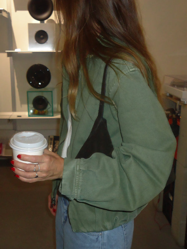 BUBBLE DENIM JACKET - PESTO