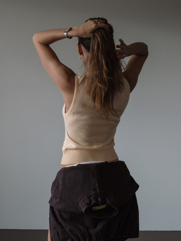 CLASSIC BUTTON KNIT VEST - CELESTIAL YELLOW
