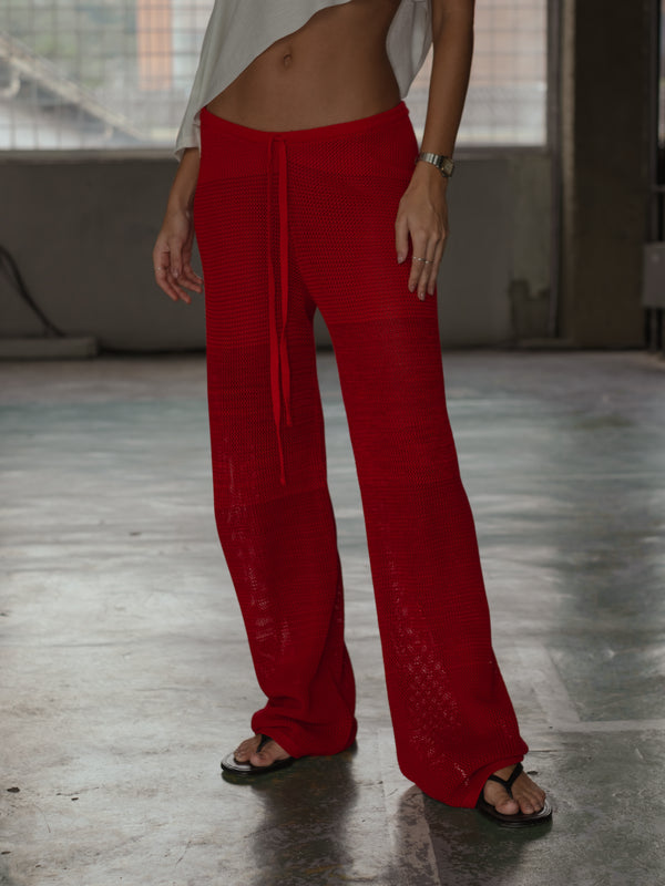 CLASSIC KNIT PANT - ROBUST RED