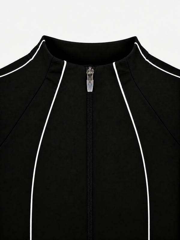 CONTRAST BBL JACKET - BLACK