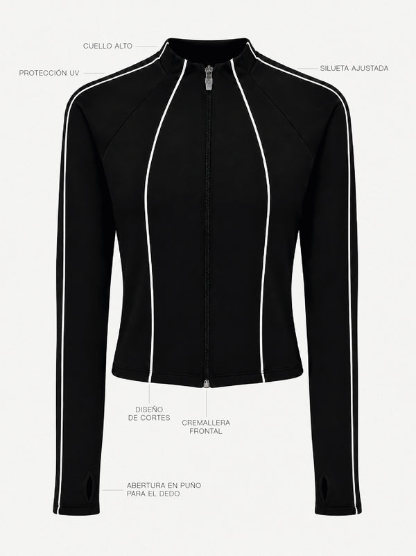 CONTRAST BBL JACKET - BLACK