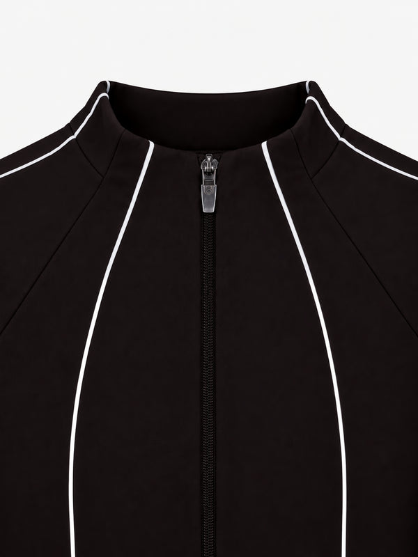 CONTRAST BBL JACKET - BROWN