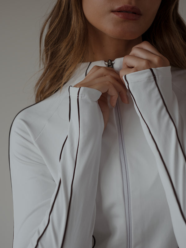 CONTRAST BBL JACKET - WHITE AURA