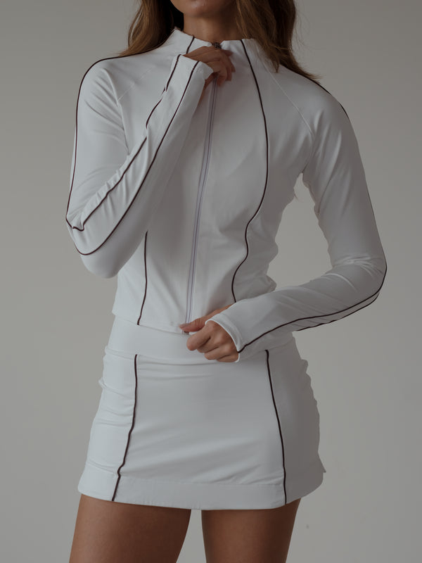 CONTRAST BBL JACKET - WHITE AURA