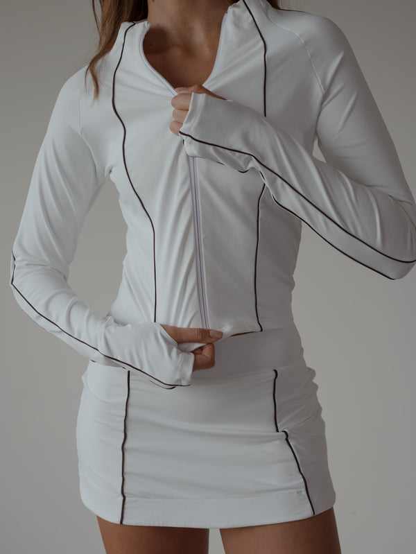 CONTRAST BBL JACKET - WHITE AURA