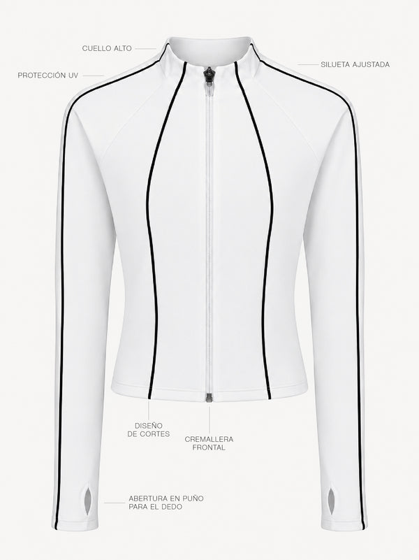 CONTRAST BBL JACKET - WHITE AURA