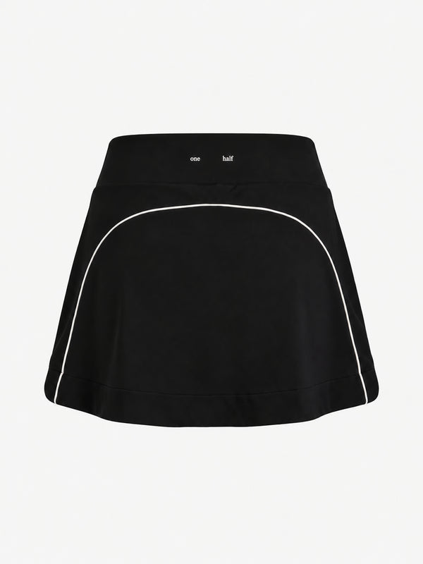 CONTRAST MINI SKIRT - BLACK