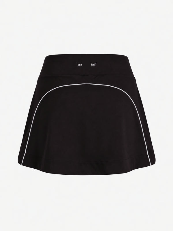 CONTRAST MINI SKIRT - BROWN
