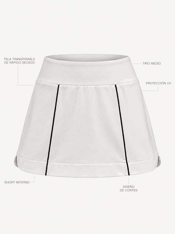 CONTRAST MINI SKIRT - WHITE AURA