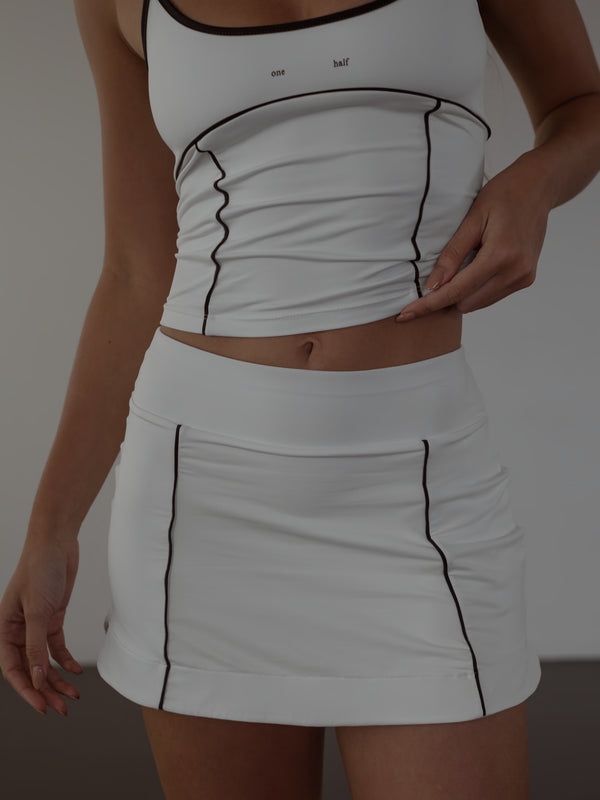 CONTRAST MINI SKIRT - WHITE AURA