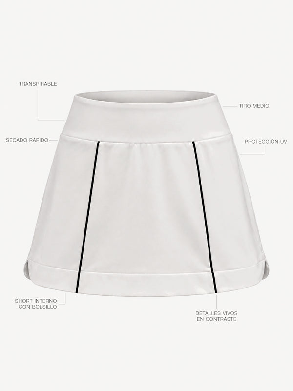 CONTRAST MINI SKIRT - WHITE AURA