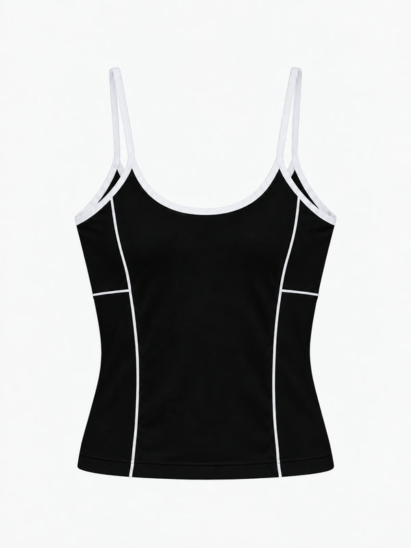 CONTRAST SLIM TANK - BLACK
